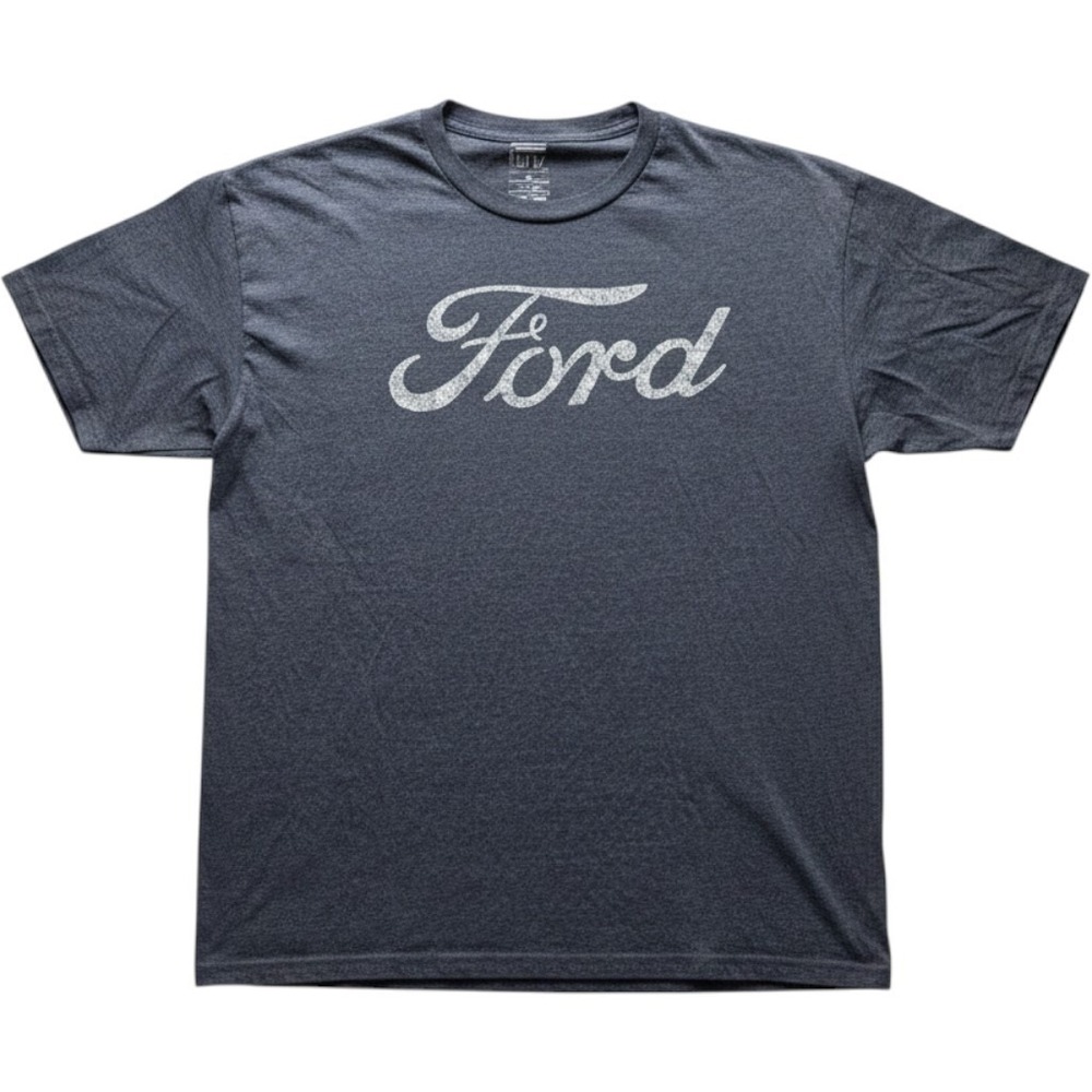 Tee Luv Shirt Mens 2XL Gray Ford Logo Graphic Tee Tagless Cotton Blend Jersey